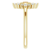 14K Yellow Natural Citrine & 1/5 CTW Natural Diamond Ring