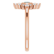 14K Rose Lab-Grown Alexandrite & 1/5 CTW Natural Diamond Ring