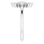 Sterling Silver Natural Pink Tourmaline & 1/5 CTW Natural Diamond Ring