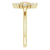 14K Yellow Natural Pink Tourmaline & 1/5 CTW Natural Diamond Ring