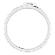 14K White Initial P Ring