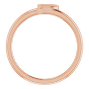 14K Rose Initial P Ring