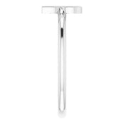 14K White Initial R Ring