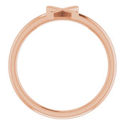 14K Rose Initial X Ring