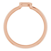 14K Rose Initial R Ring