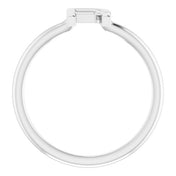 Sterling Silver Initial R Ring