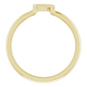 14K Yellow Initial R Ring