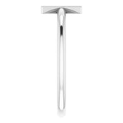 14K White Initial X Ring