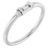 Platinum 1/8 CTW Natural Diamond Stackable Ring