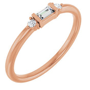 14K Rose 1/8 CTW Natural Diamond Stackable Ring