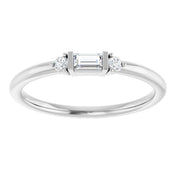 Platinum 1/8 CTW Natural Diamond Stackable Ring