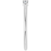 14K White 1/8 CTW Natural Diamond Stackable Ring