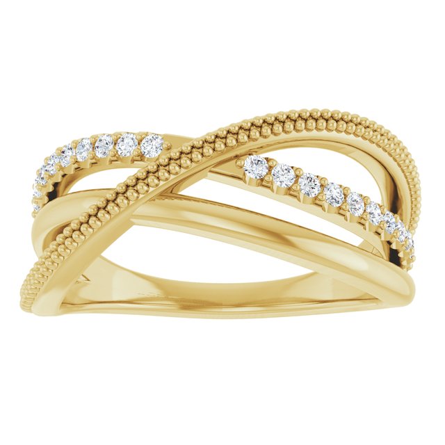 14K Gold 1/5 CTW Lab-Grown Diamond Criss-Cross Ring