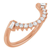 14K Rose 1/4 CTW Natural Diamond Matching Band