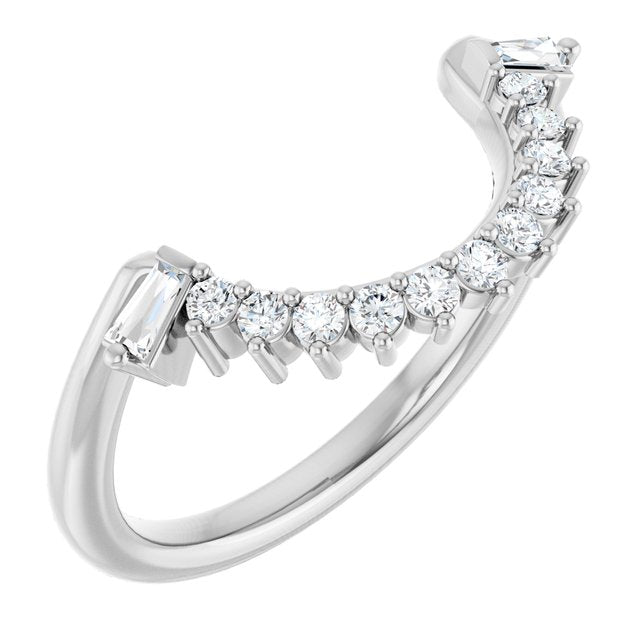Platinum 1/4 CTW Natural Diamond Matching Band