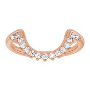 14K Rose 1/4 CTW Natural Diamond Matching Band