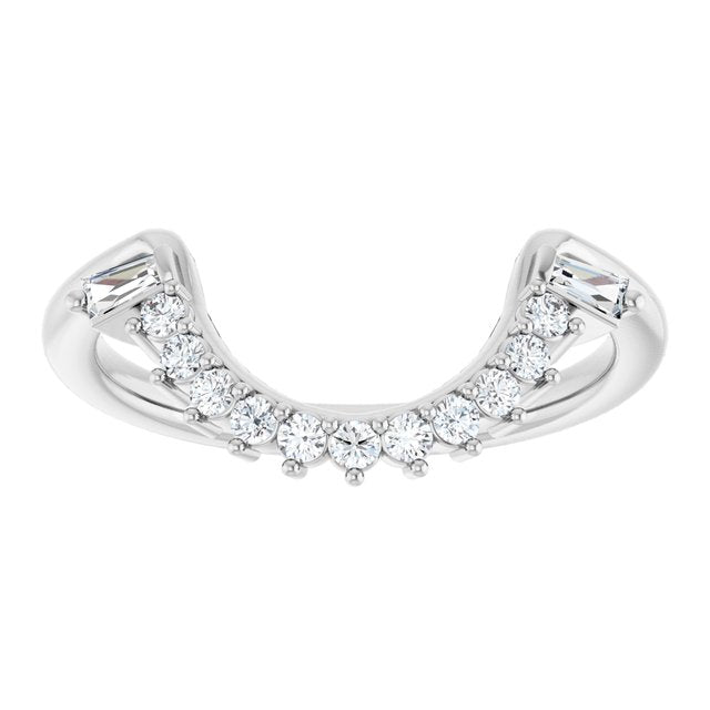 14K White 1/4 CTW Natural Diamond Matching Band