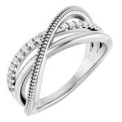 14K Gold 1/5 CTW Lab-Grown Diamond Criss-Cross Ring