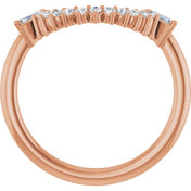 14K Rose 1/4 CTW Natural Diamond Matching Band