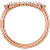 14K Rose 1/4 CTW Natural Diamond Matching Band