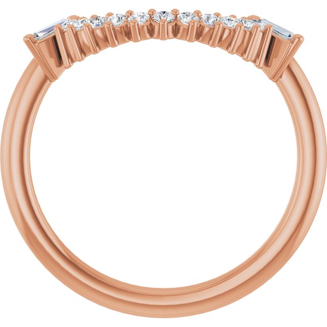 14K Rose 1/4 CTW Natural Diamond Matching Band