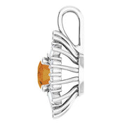 Platinum Natural Citrine & 1/3 CTW Natural Diamond Pendant