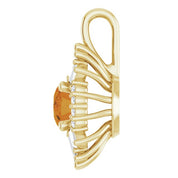 14K Yellow Natural Citrine & 1/3 CTW Natural Diamond Pendant