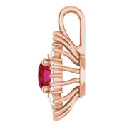 14K Rose Natural Ruby & 1/3 CTW Natural Diamond Pendant