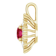 14K Yellow Natural Ruby & 1/3 CTW Natural Diamond Pendant