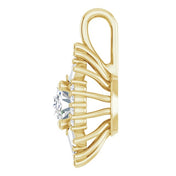14K Yellow Natural White Sapphire & 1/3 CTW Natural Diamond Pendant