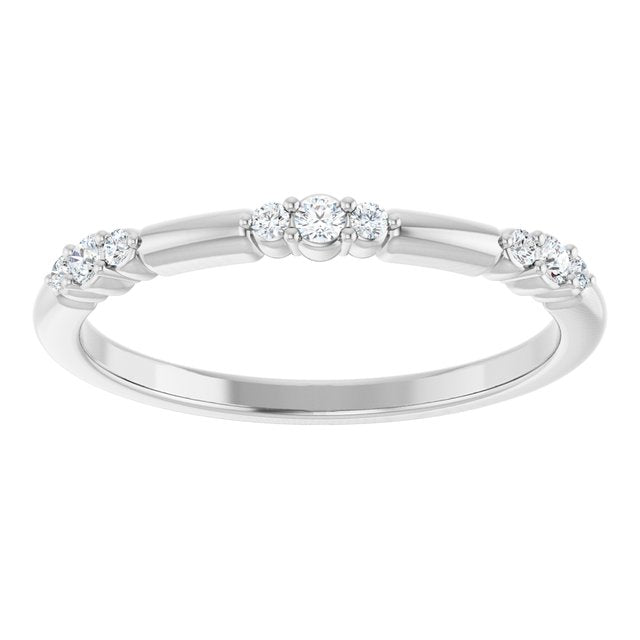 Sterling Silver 1/8 CTW  Natural Diamond Stackable Ring