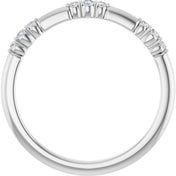 14K White 1/8 CTW  Natural Diamond Stackable Ring