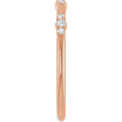 14K Rose 1/8 CTW  Natural Diamond Stackable Ring