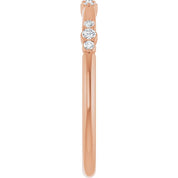 14K Rose 1/8 CTW  Natural Diamond Stackable Ring