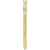14K Yellow 1/8 CTW  Natural Diamond Stackable Ring