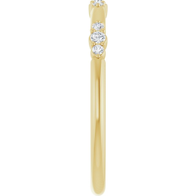 14K Yellow 1/8 CTW  Natural Diamond Stackable Ring