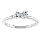 Platinum 1/6 CTW Natural Diamond Stackable Ring
