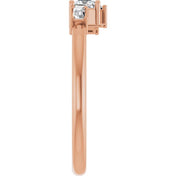 14K Rose 1/4 CTW Natural Diamond Stackable Geometric Ring