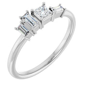 Sterling Silver 1/4 CTW Natural Diamond Stackable Geometric Ring