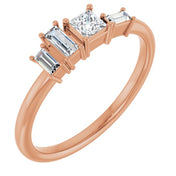 14K Rose 1/4 CTW Natural Diamond Stackable Geometric Ring