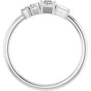 Sterling Silver 1/4 CTW Natural Diamond Stackable Geometric Ring