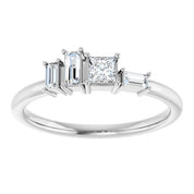 Sterling Silver 1/4 CTW Natural Diamond Stackable Geometric Ring
