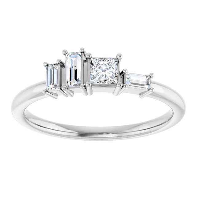 Sterling Silver 1/4 CTW Natural Diamond Stackable Geometric Ring