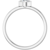 14K White 4.5 mm Natural White Sapphire Ring