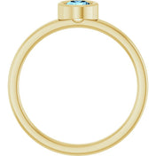 14K Yellow 4.5 mm Natural Aquamarine Ring
