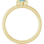 14K Yellow 4.5 mm Natural Aquamarine Ring
