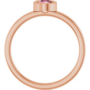 14K Rose 4.5 mm Natural Pink Tourmaline Ring