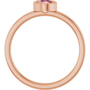 14K Rose 4.5 mm Natural Pink Tourmaline Ring