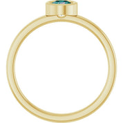 14K Yellow 4.5 mm Lab-Grown Alexandrite Ring