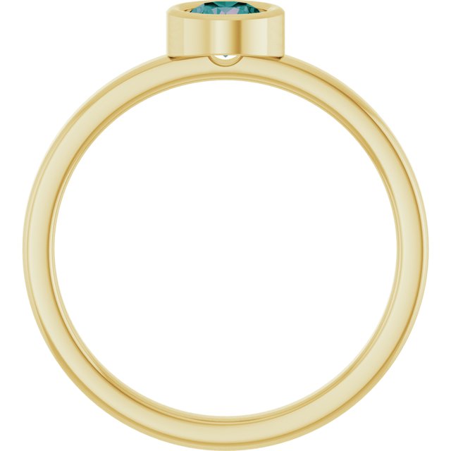 14K Yellow 4.5 mm Lab-Grown Alexandrite Ring
